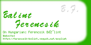 balint ferencsik business card